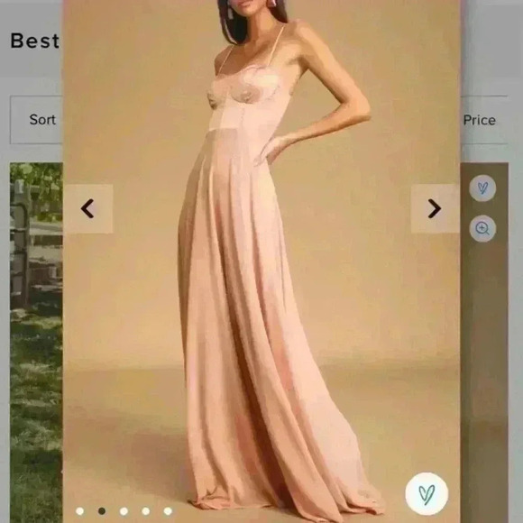 Lulus Best Part Of Me Blush Satin Bustier Maxi Dress - Picture 1 of 9